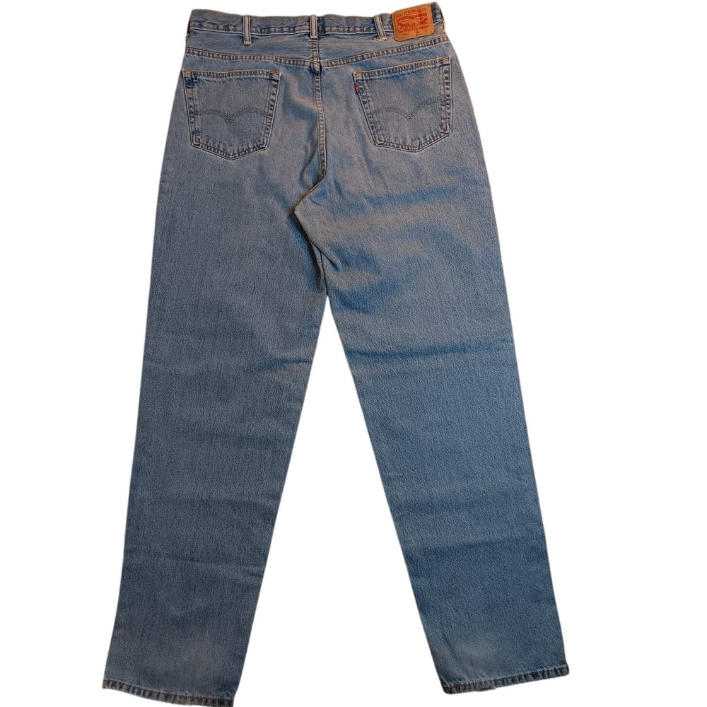 Levi's 560 Comfort Fit Tapered‎ Leg Jeans Mens 38x37 Light Wash Distressed Denim